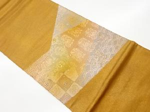 リサイクル　切り嵌め風名物裂模様織出し袋帯